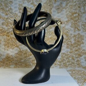 Gold and Black Bangle Set